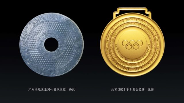 北京オリンピック2022のメダル表面のデザイン（模様や彫刻）の由来